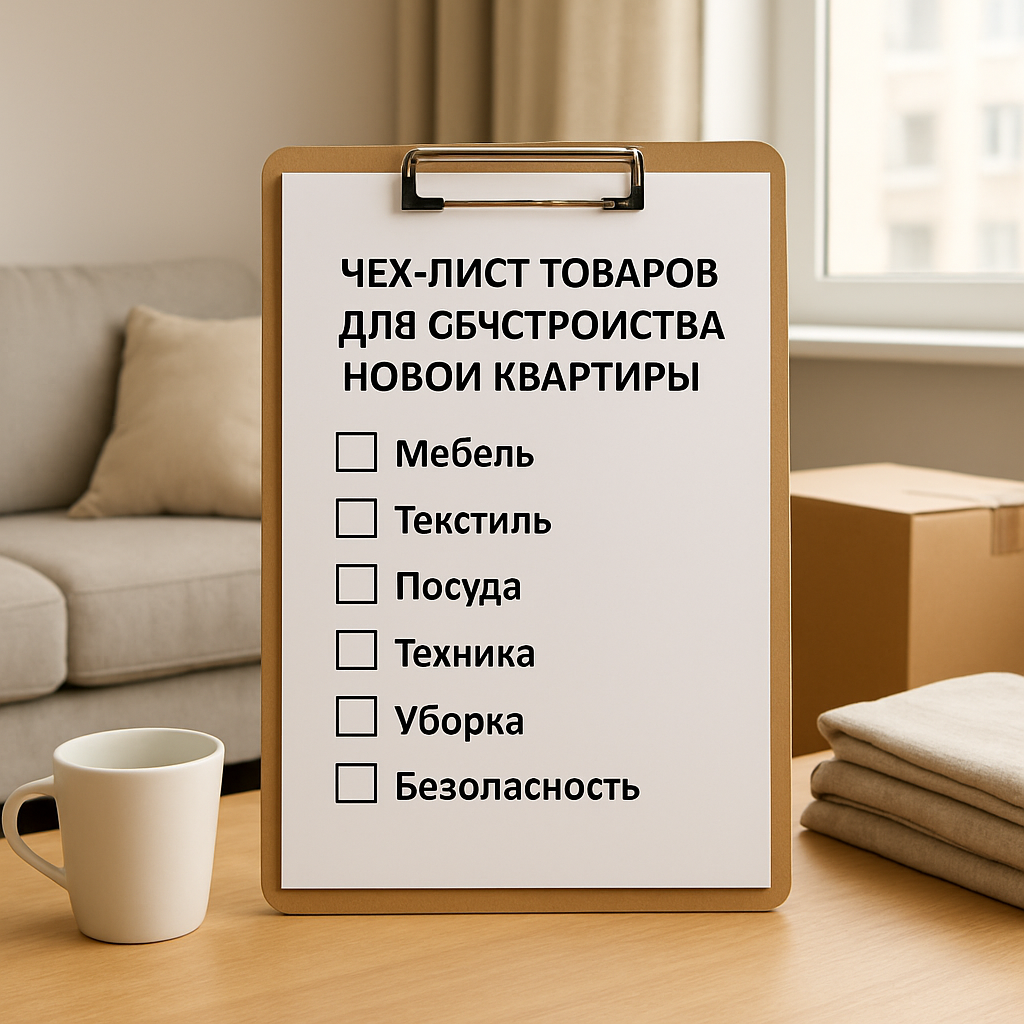 Чек-лист товаров для обустройства новой квартиры: что купить в первую очередь